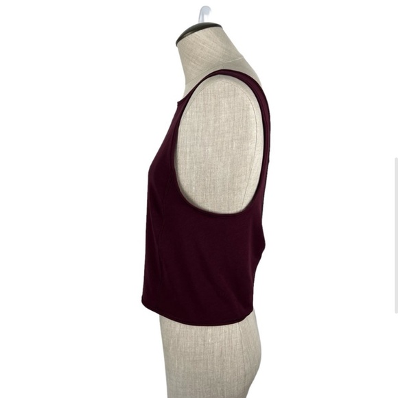 Lululemon Athletica Women’s Solid Burgundy Active Cropped Tank Crisscross Back - Picture 4 of 5